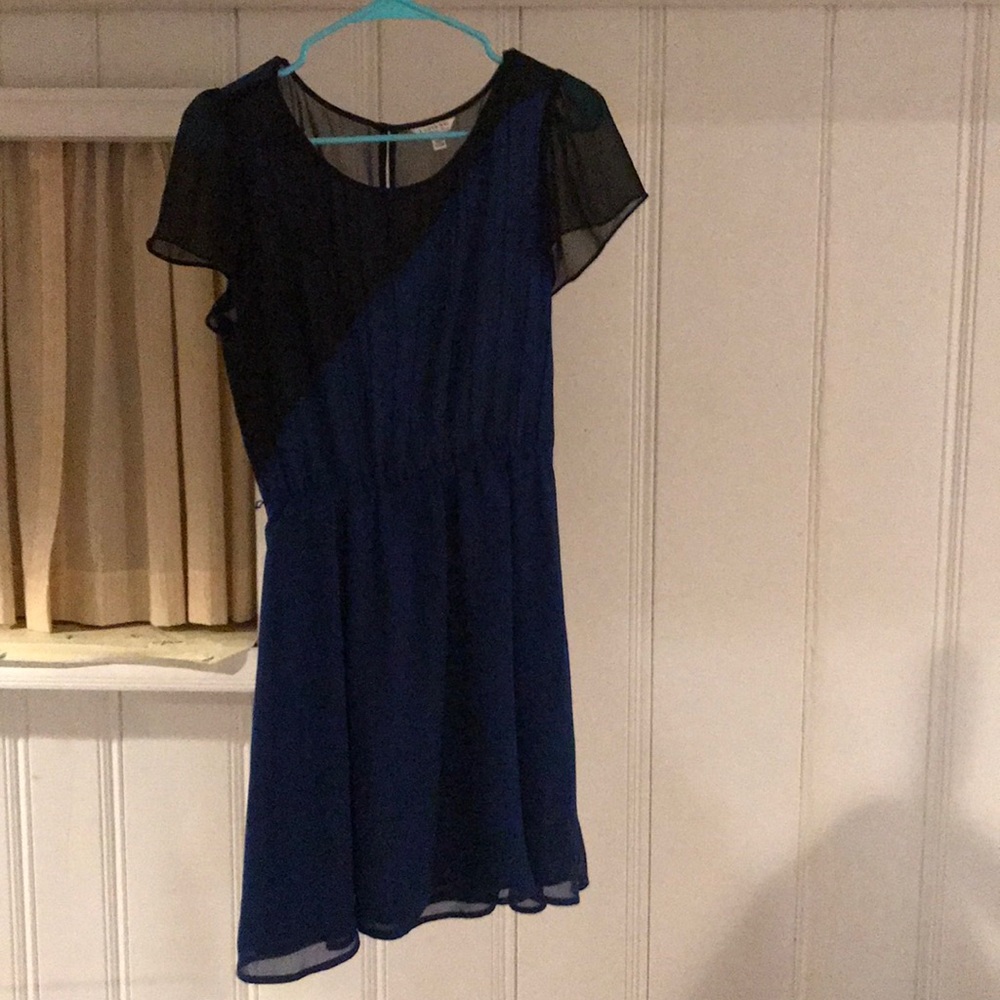 Royal Blue and Black Dress